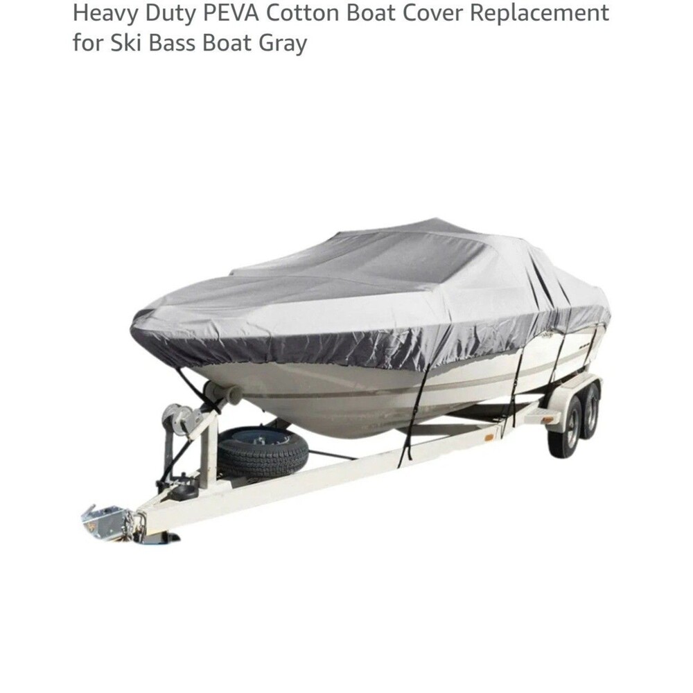 Heavy Duty Boat Cover For 16' Ski Bass Boat,  Grey, New in box